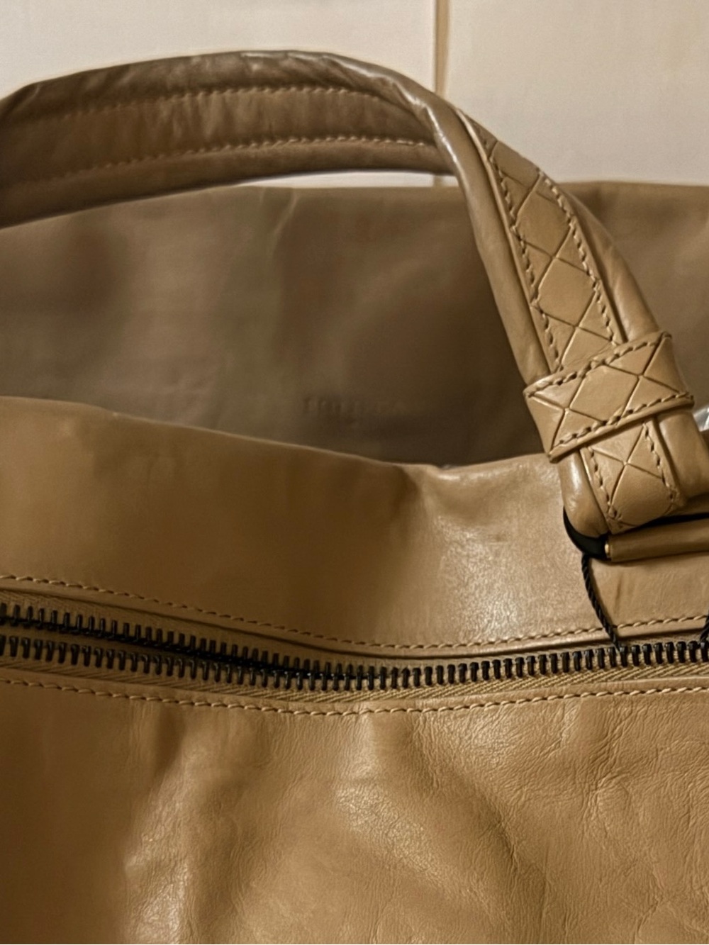 Authentic Bottega Veneta Tan Leather Travel Duffel Bag - Picture 14 of 16